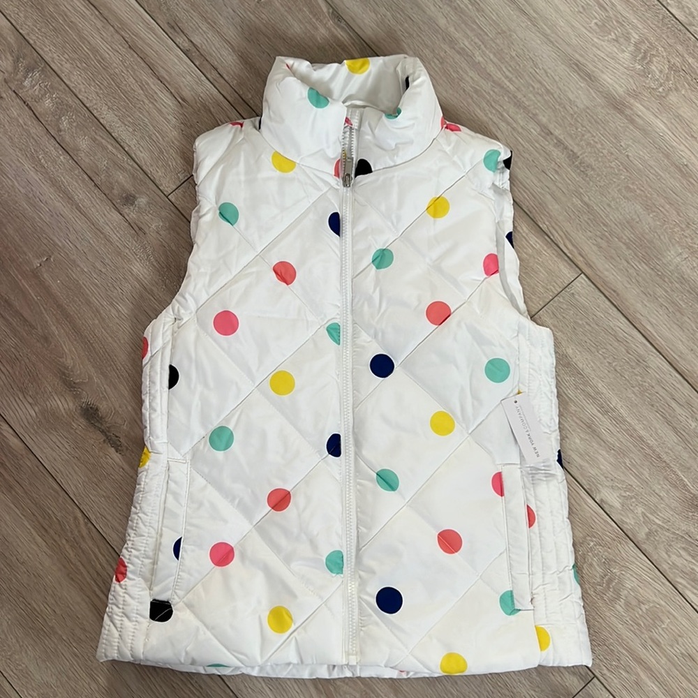 Polka dot puffer vest worn 2 times, no tags⭐️⭐️⭐️⭐️⭐️
